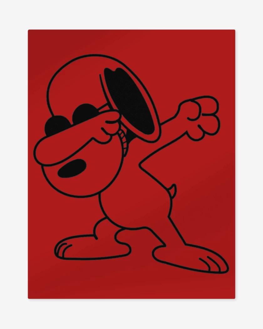 Print metalico Rojo de Snoopy Style 