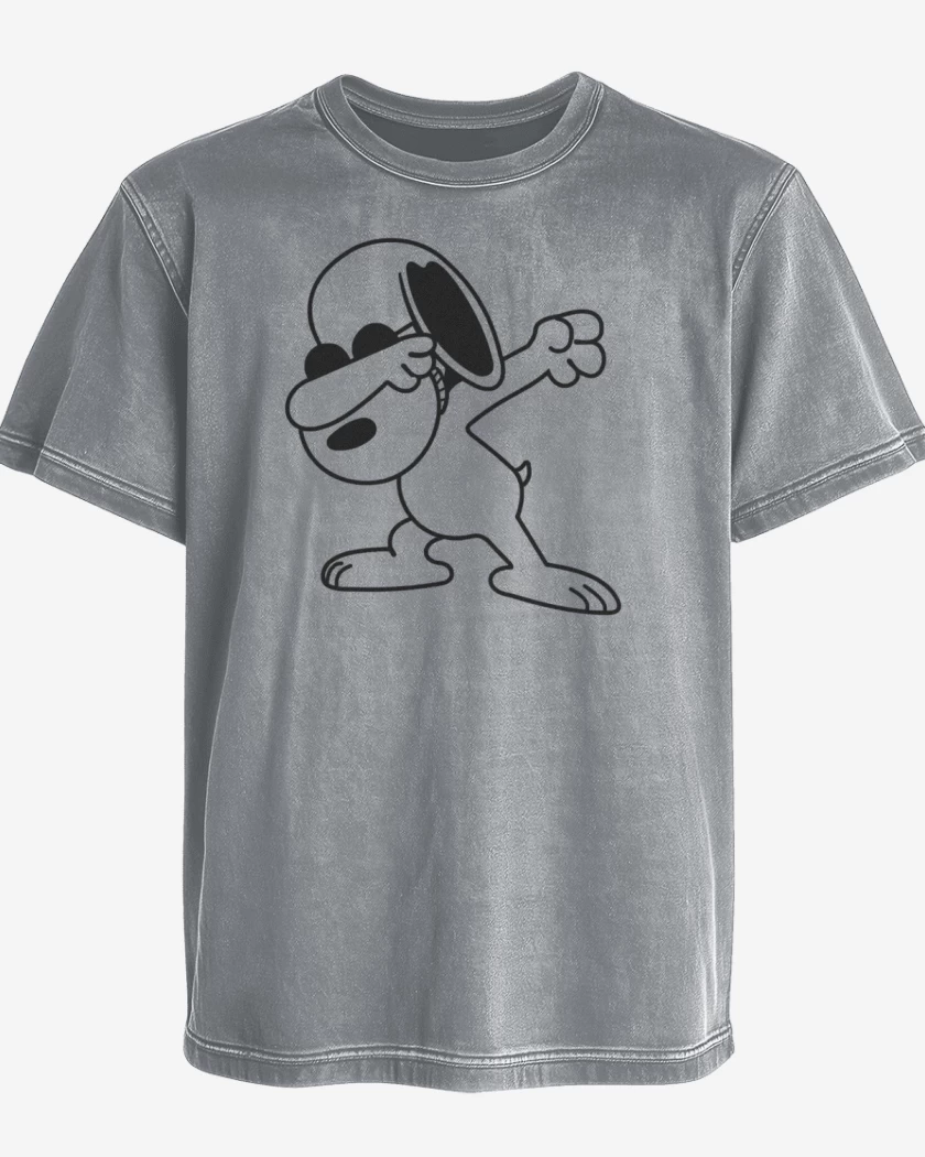 Polera desgastada Gris Melange de Snoopy Style 