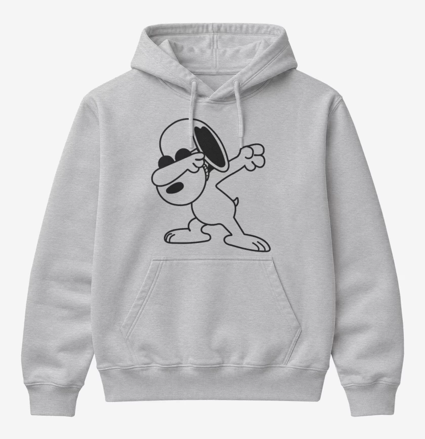 Poleron Canguro básico Gris Melange de Snoopy Style 