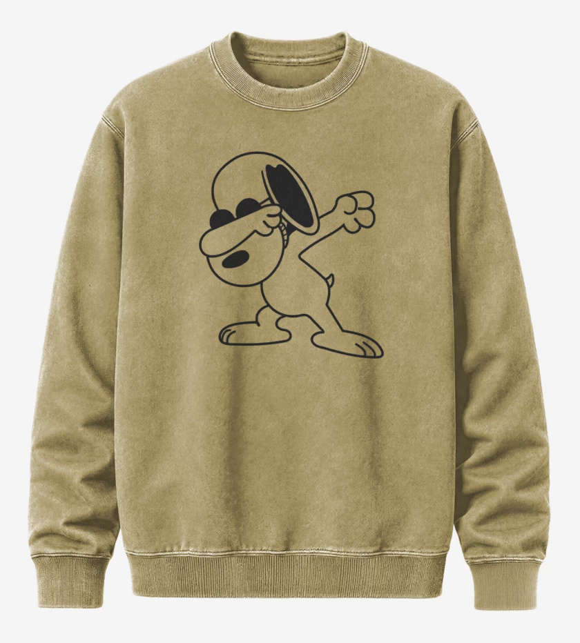 Poleron Polo Acid Wash Beige de Snoopy Style 