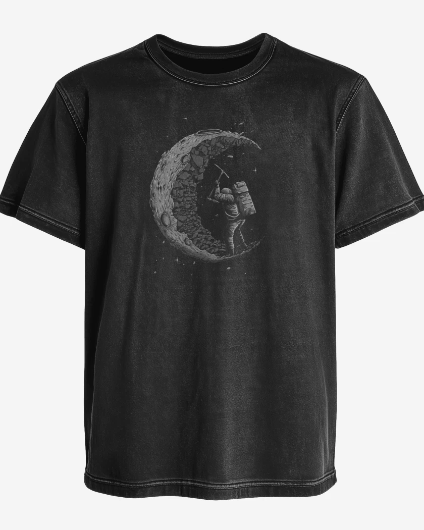 Polera desgastada Negro de Astro Minero 