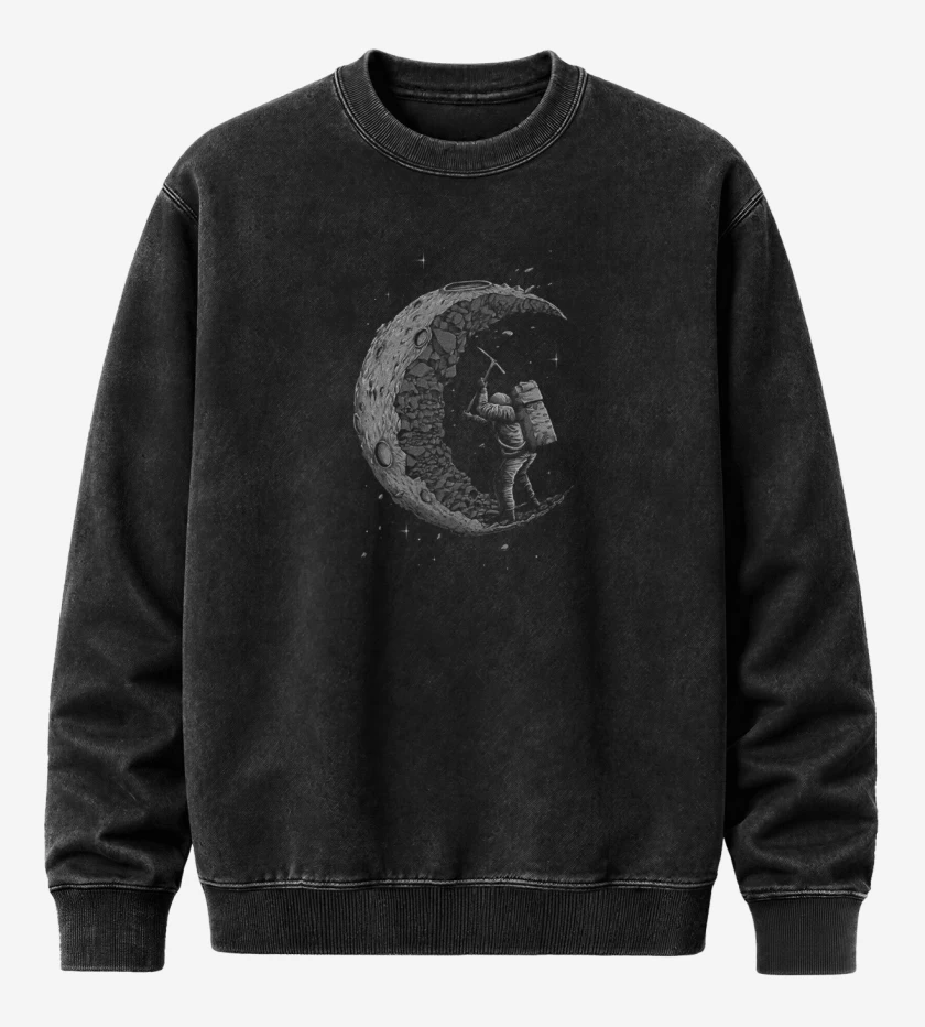 Poleron Polo Acid Wash Negro de Astro Minero 