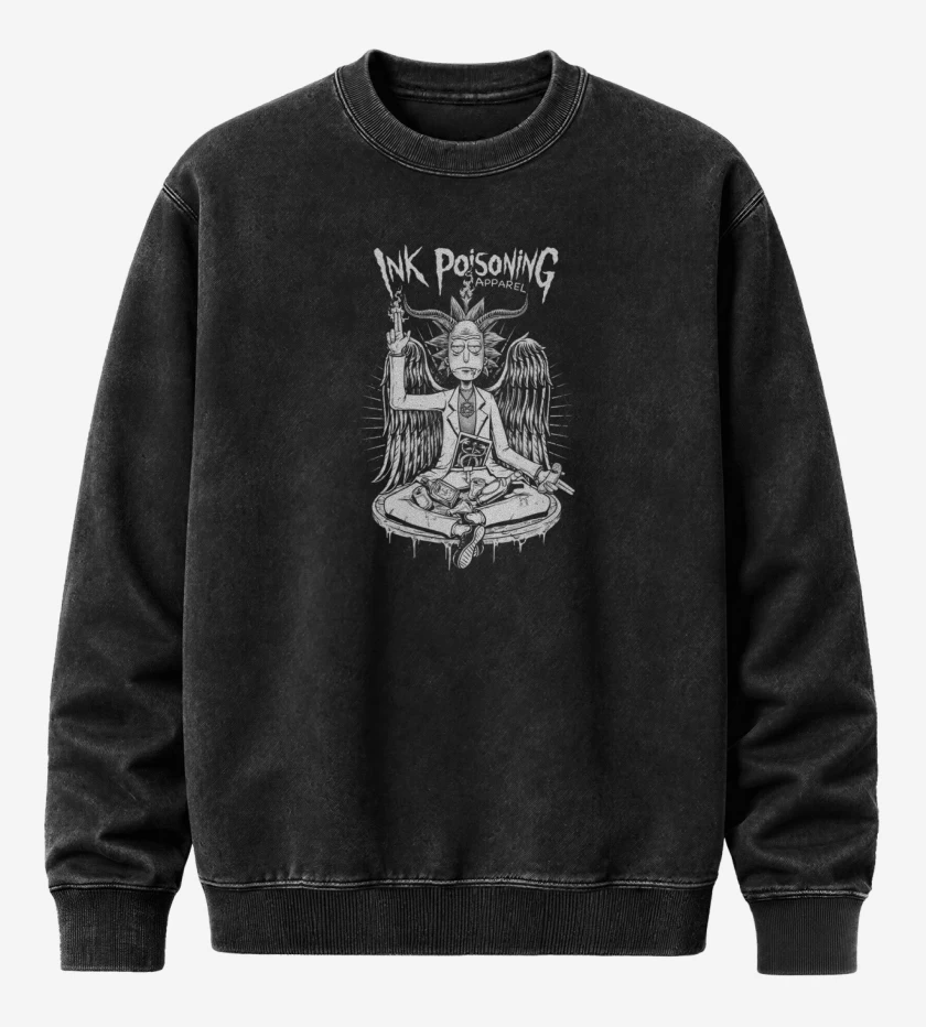 Poleron Polo Acid Wash Negro de Ink Poisoning