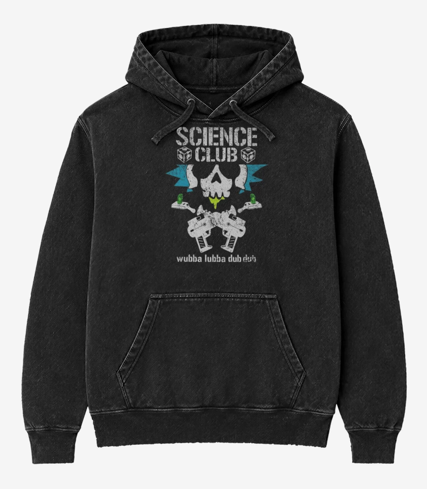 Poleron Canguro Acid Wash Negro de SCIENCE CLUB 