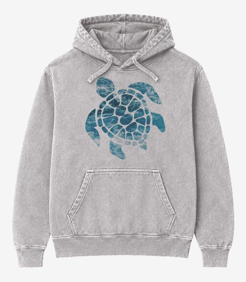 Poleron Canguro Acid Wash Gris Melange de Tugamarina