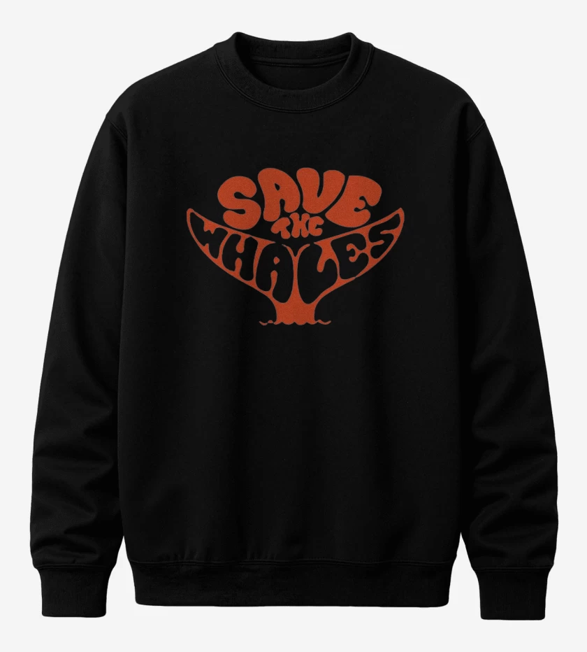 Poleron polo Negro de Save the whales 