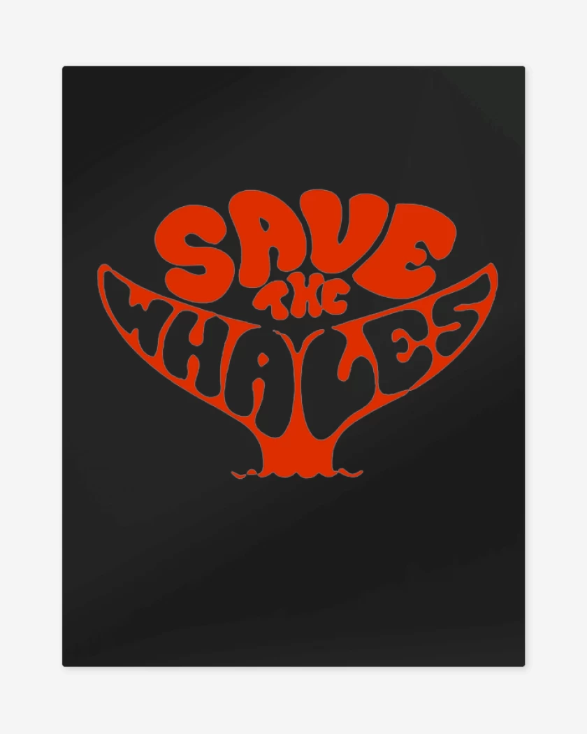 Print metalico Negro de Save the whales 