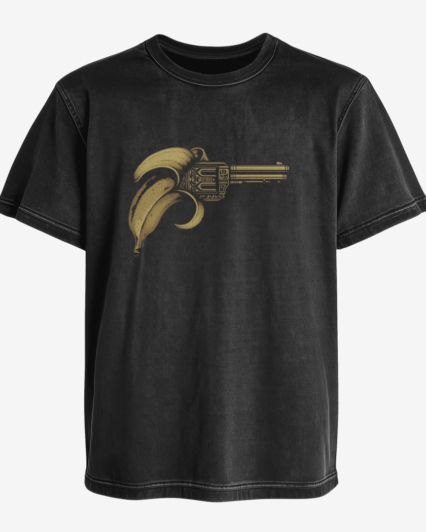 Polera desgastada Negro de Bang Banana 
