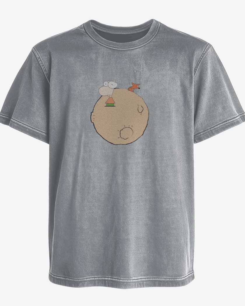 Polera desgastada Gris Melange de Why Does My Heart Feel So Bad