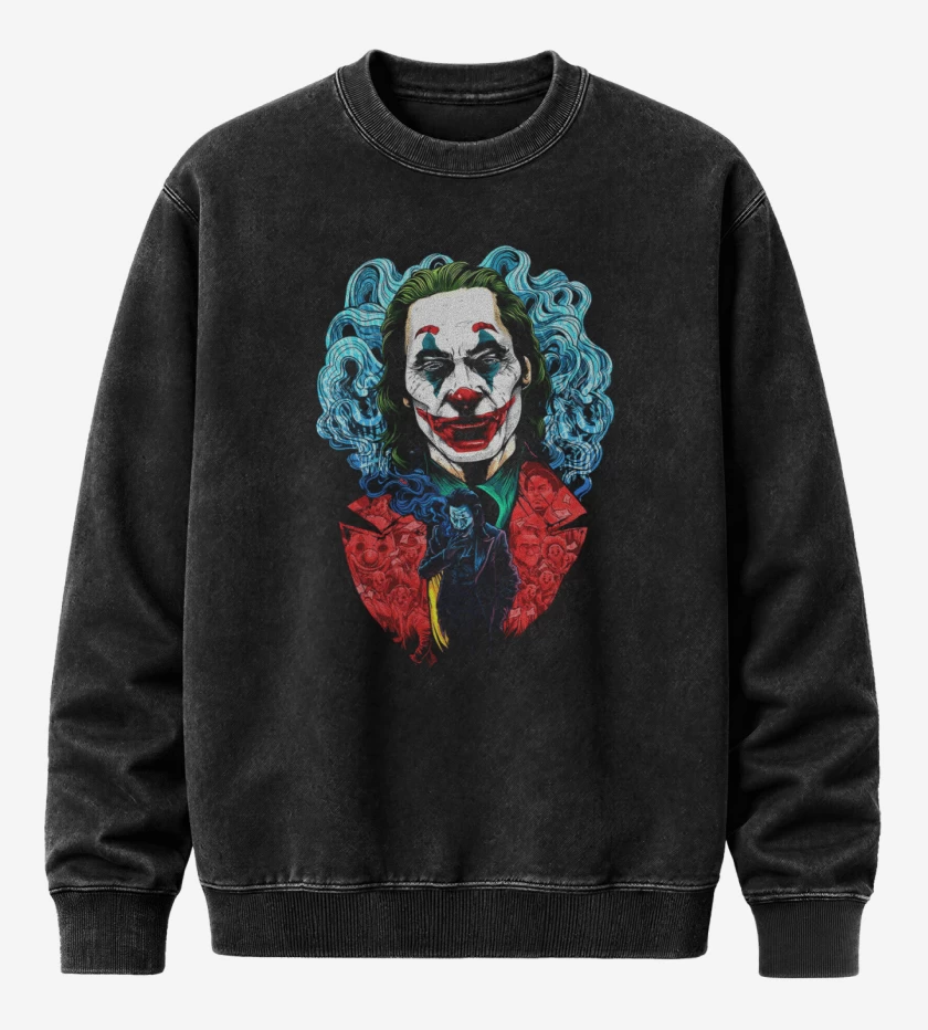 Poleron Polo Acid Wash Negro de Phoenix Joker