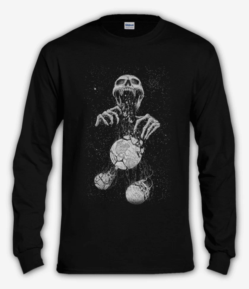 Polera manga larga Negro de Space skull