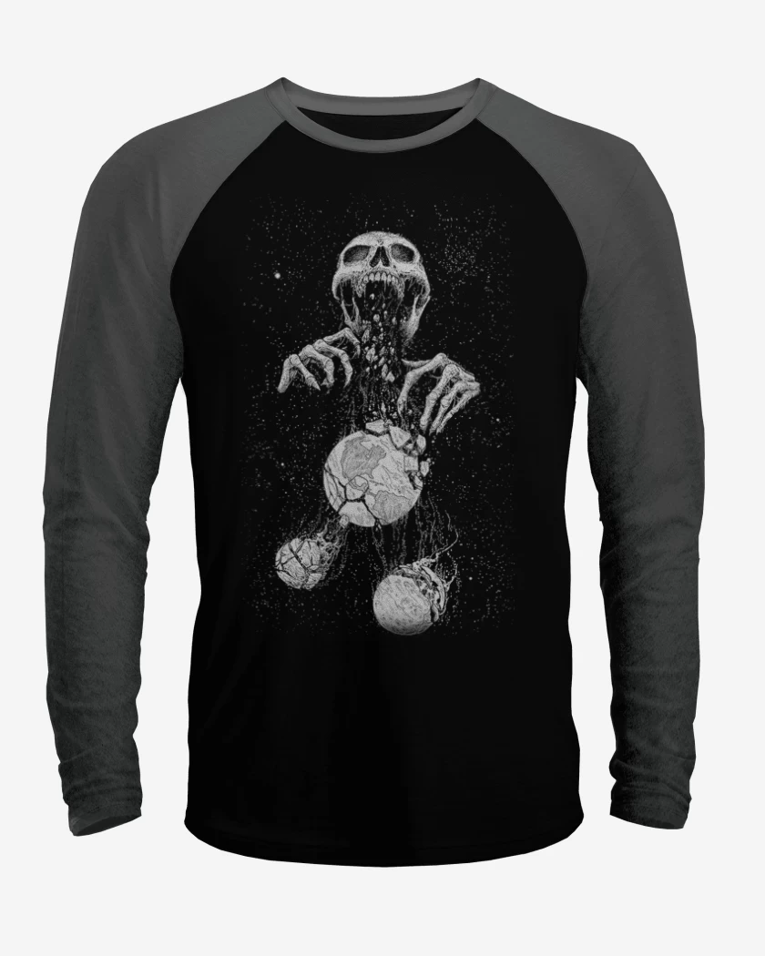 Polera Raglan Negro / Negro Heather de Space skull