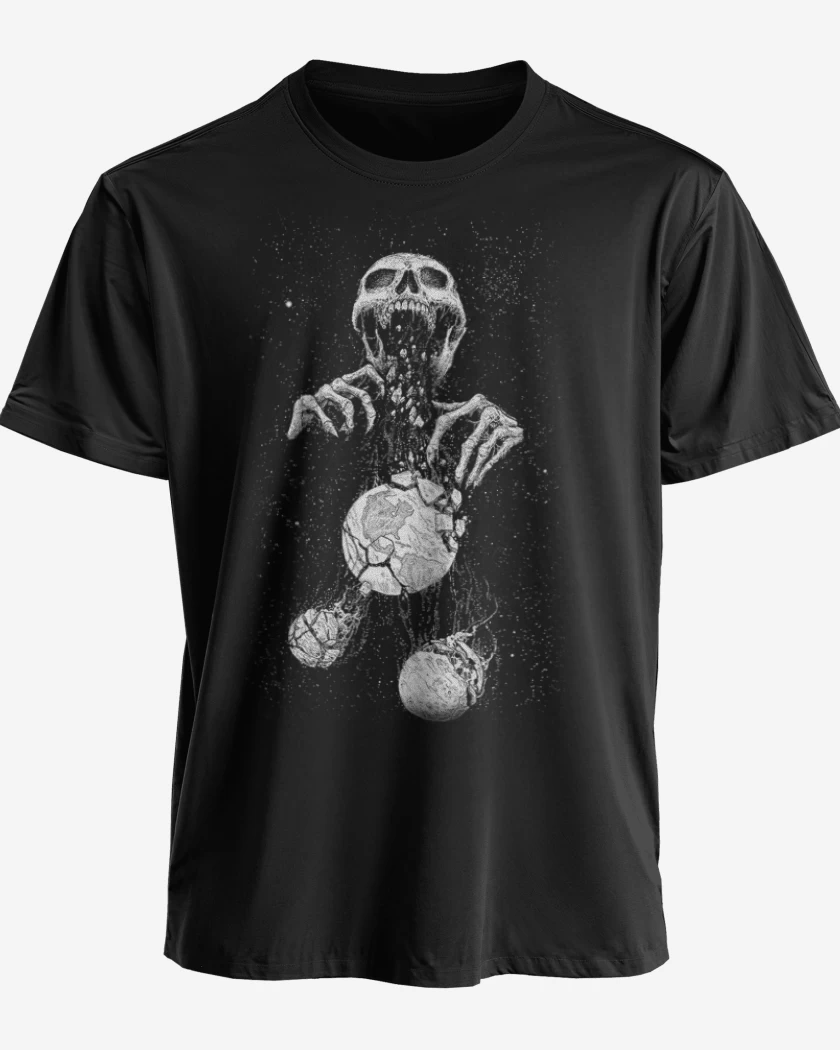 Polera premium Negro de Space skull
