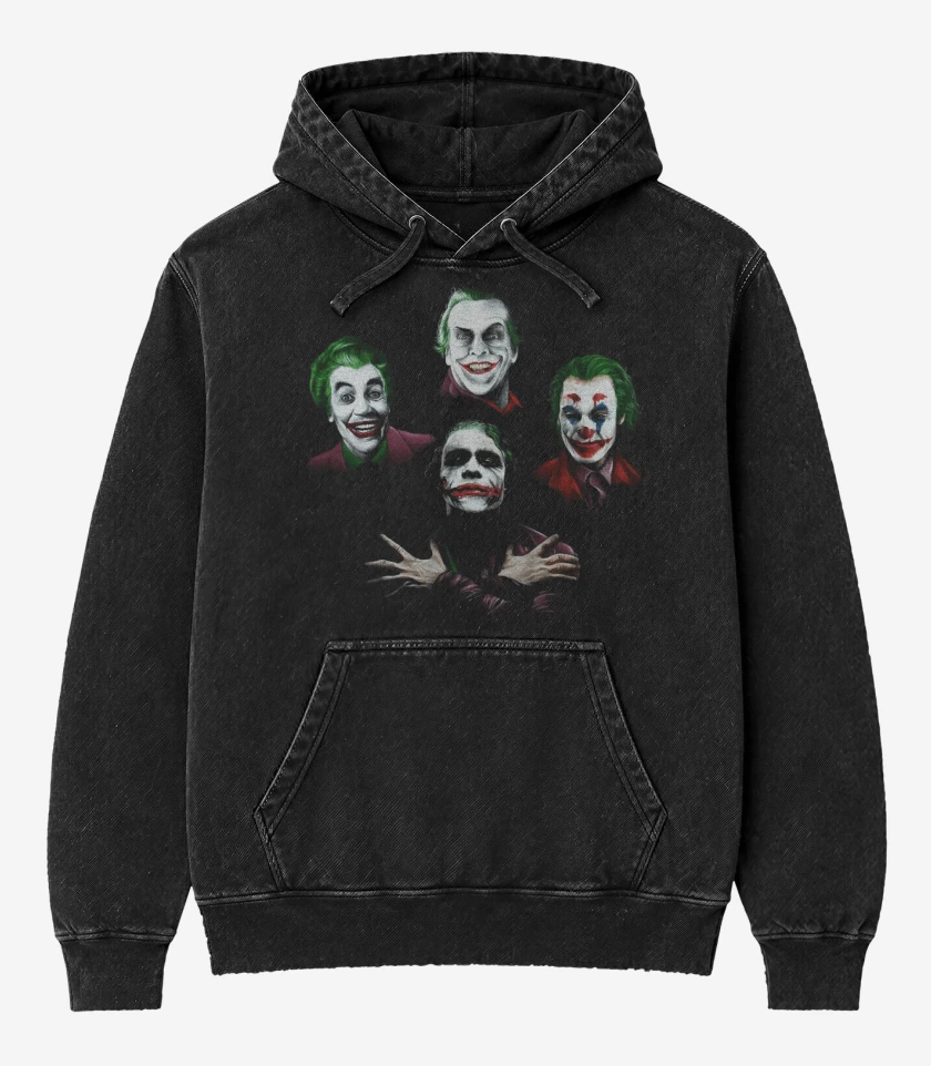 Poleron Canguro Acid Wash Negro de Jokeres