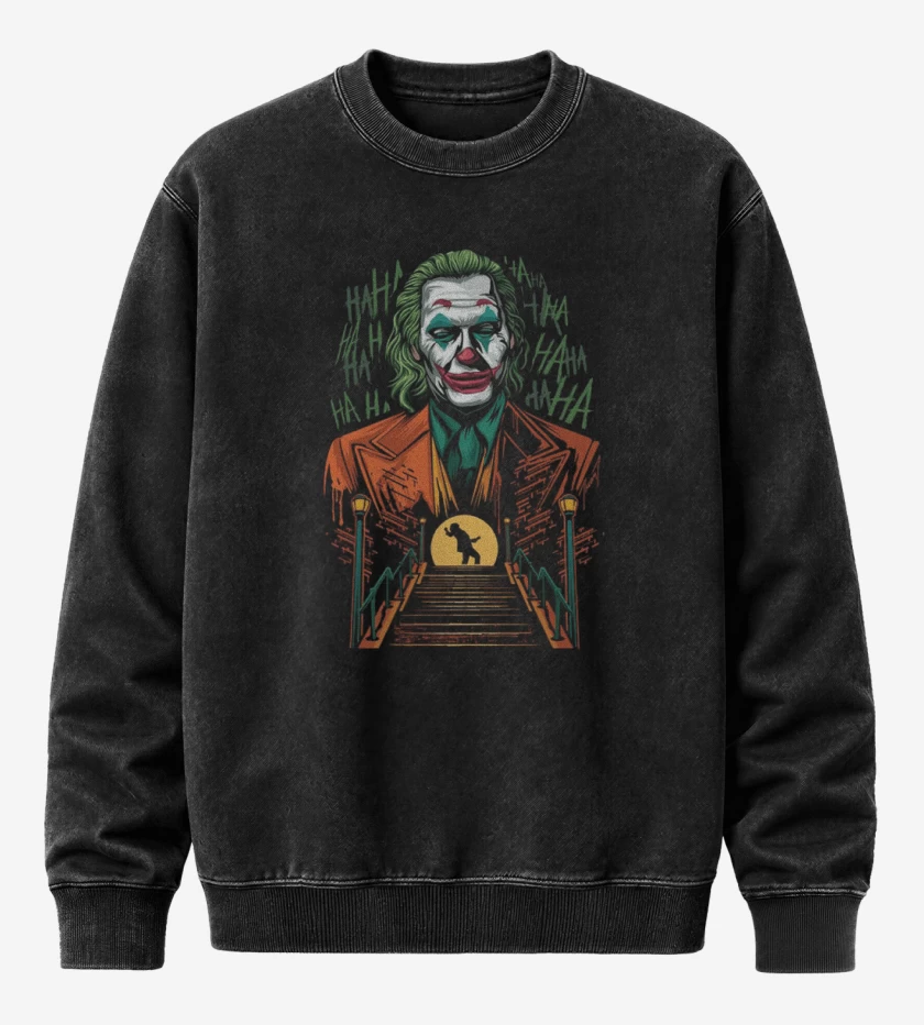 Poleron Polo Acid Wash Negro de joaquin joke