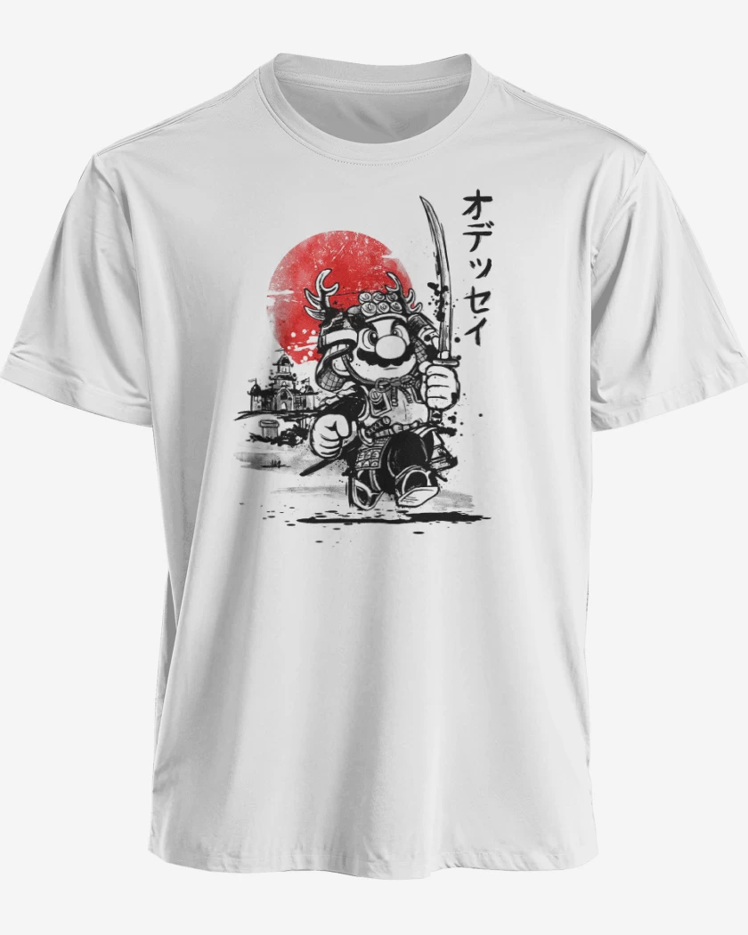 Polera premium Blanco de Super bigote japones