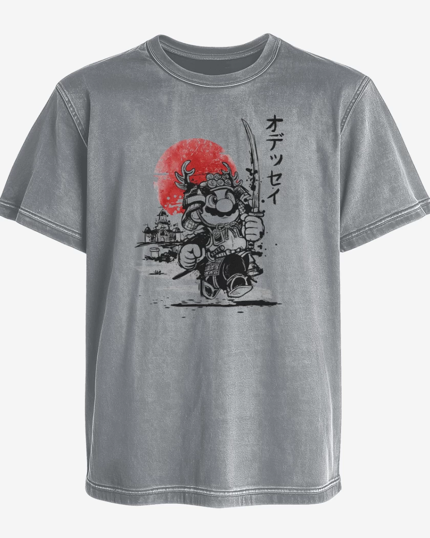 Polera desgastada Super bigote japones