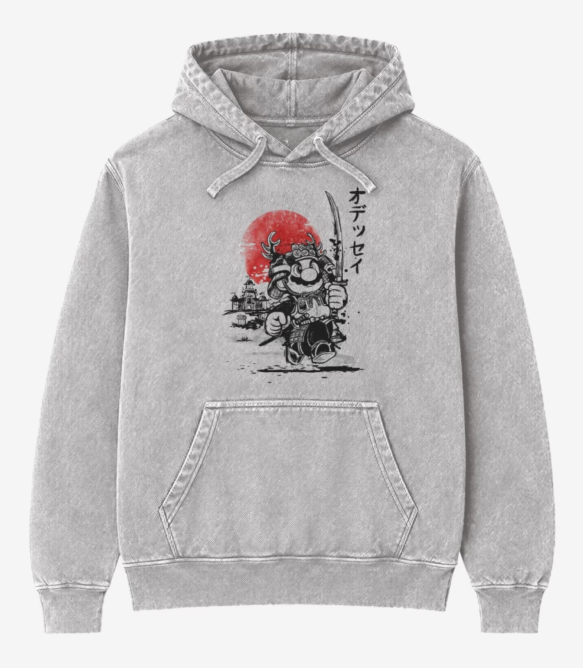 Poleron Canguro Acid Wash Gris Melange de Super bigote japones