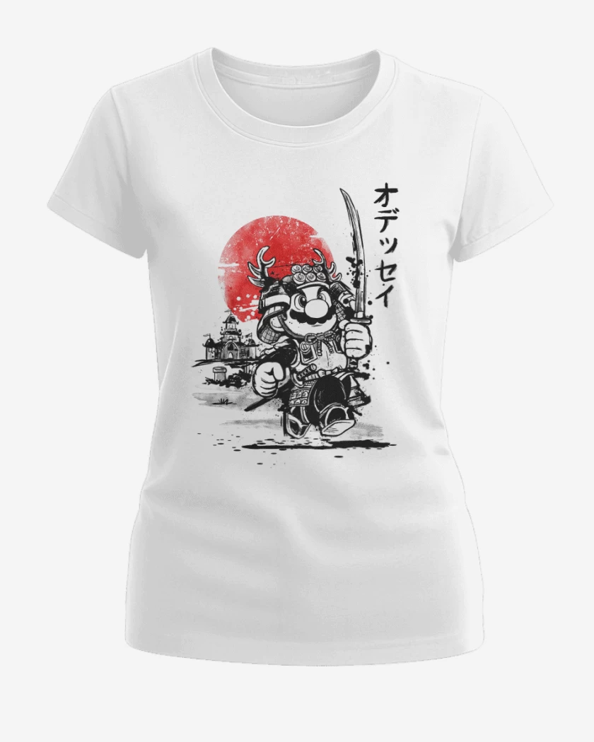 Polera de Mujer Blanco de Super bigote japones