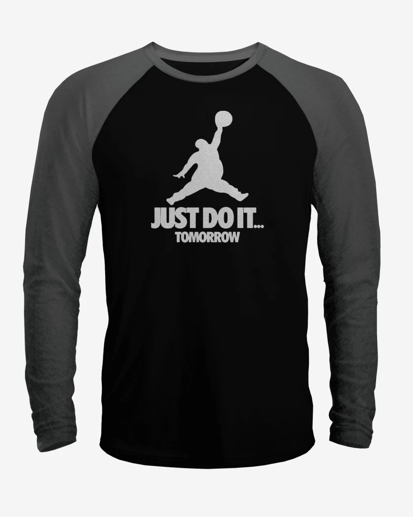 Polera Raglan Negro / Negro Heather de JUST DO IT TOMORROW