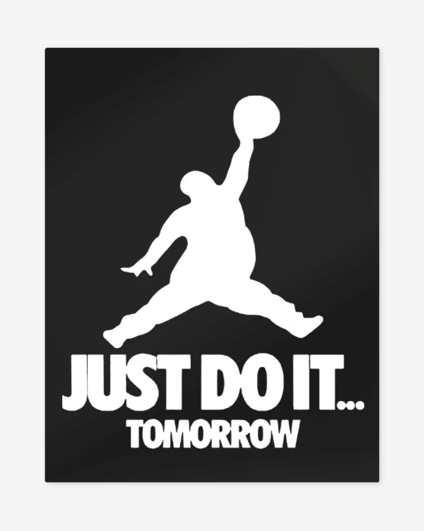 Print metalico Negro de JUST DO IT TOMORROW