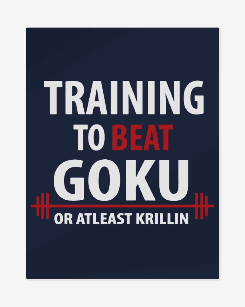 Print metalico Azul Marino de Training to beat Goku