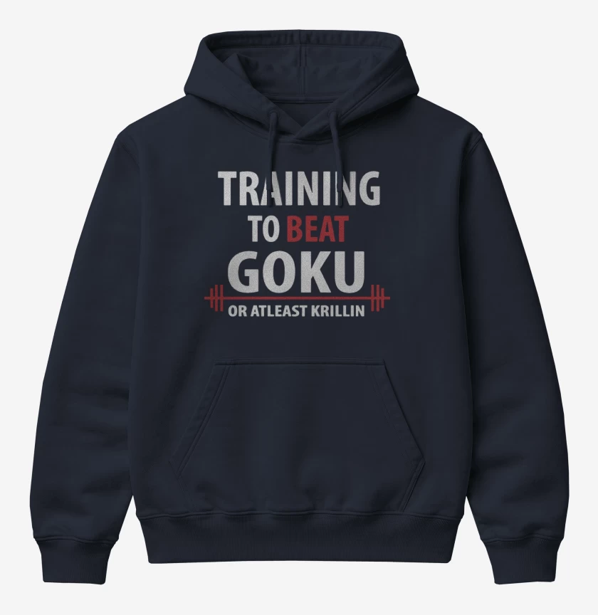 Poleron Canguro básico Azul Marino de Training to beat Goku