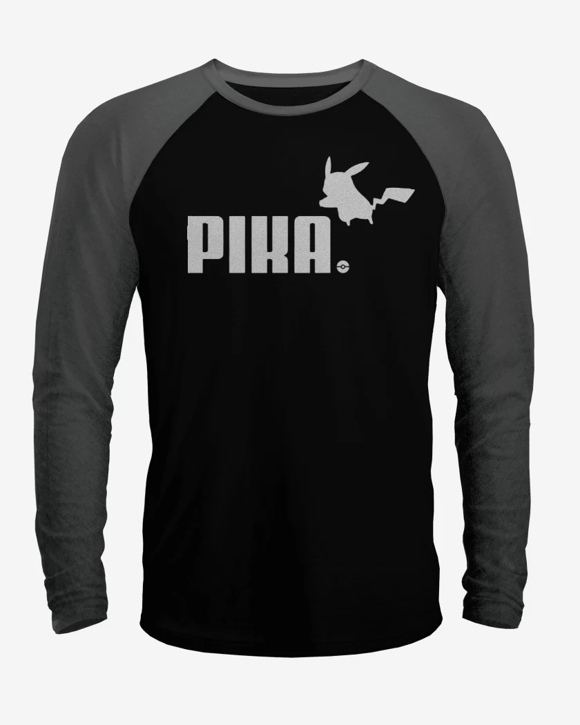 Polera Raglan Negro / Negro Heather de Pika