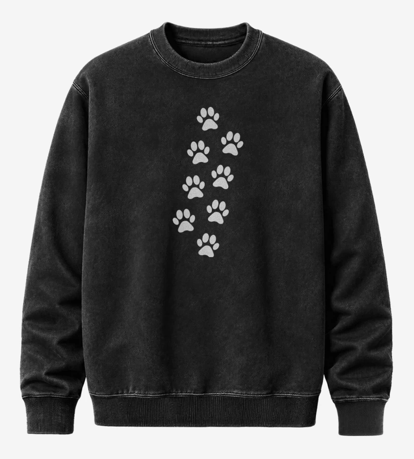 Poleron Polo Acid Wash Negro de Patitas