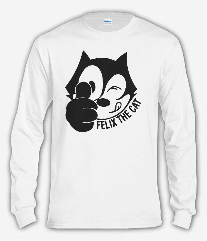 Polera manga larga Blanco de Felix el gato