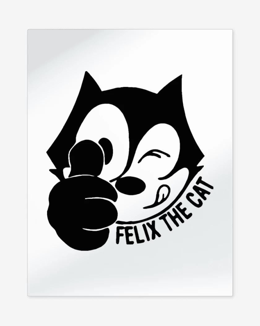 Print metalico Blanco de Felix el gato