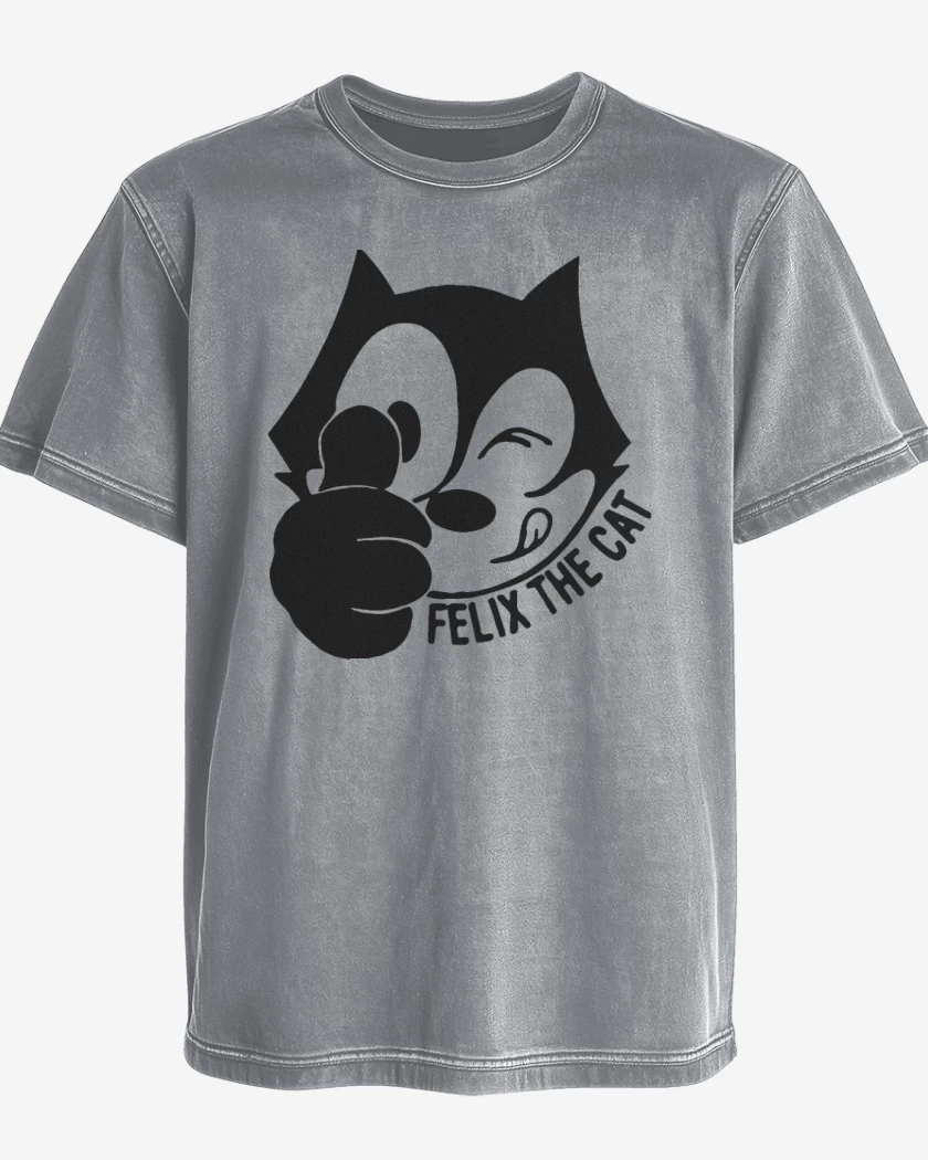 Polera desgastada Gris Melange de Felix el gato