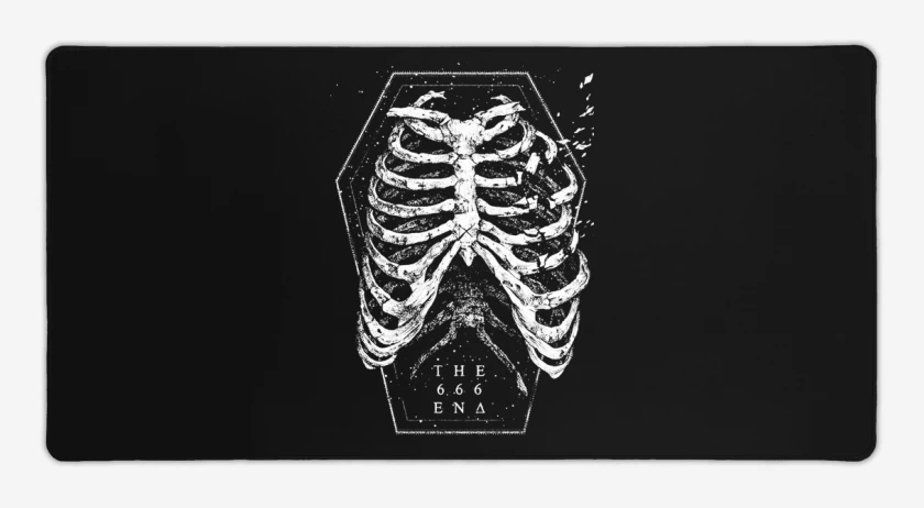 Mouse pad Gamer Negro de Huesos