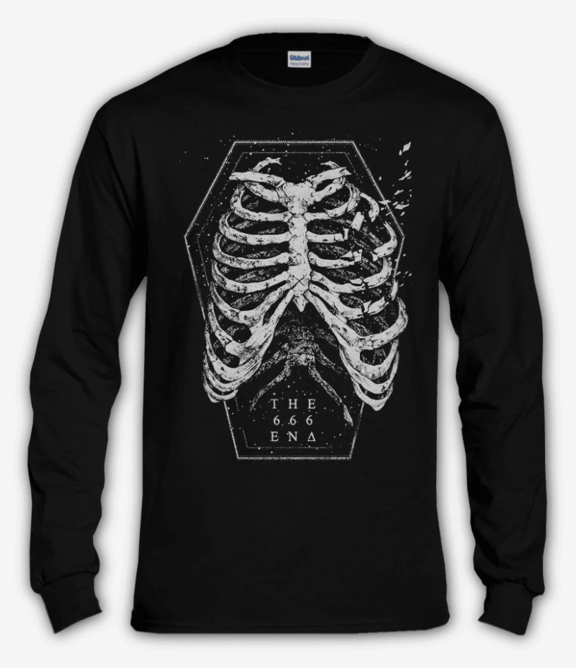 Polera manga larga Negro de Huesos