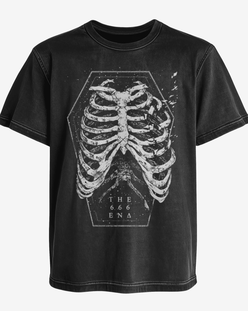 Polera desgastada Huesos