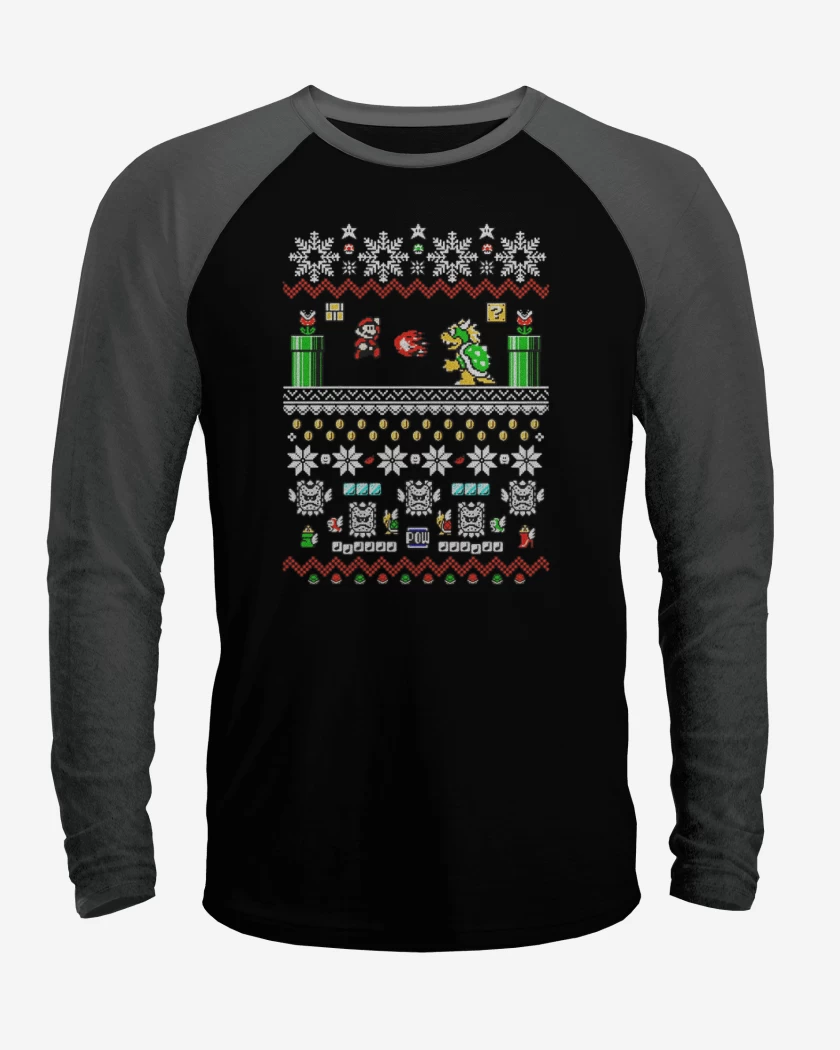 Polera Raglan Super bigote Navideño