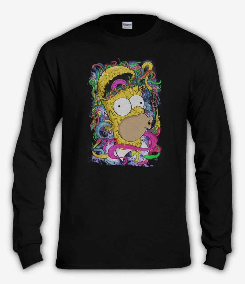 Polera manga larga Negro de Homerazo