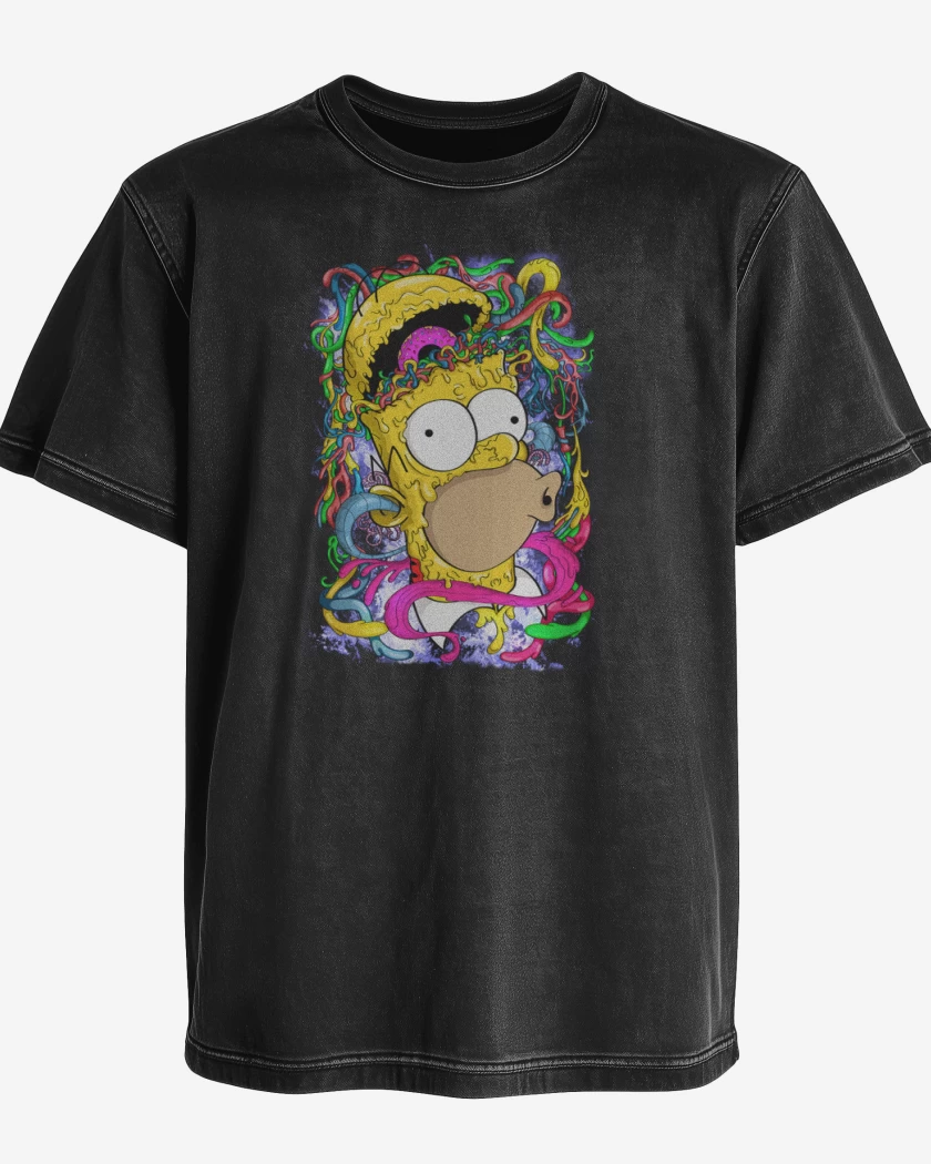 Polera desgastada Negro de Homerazo