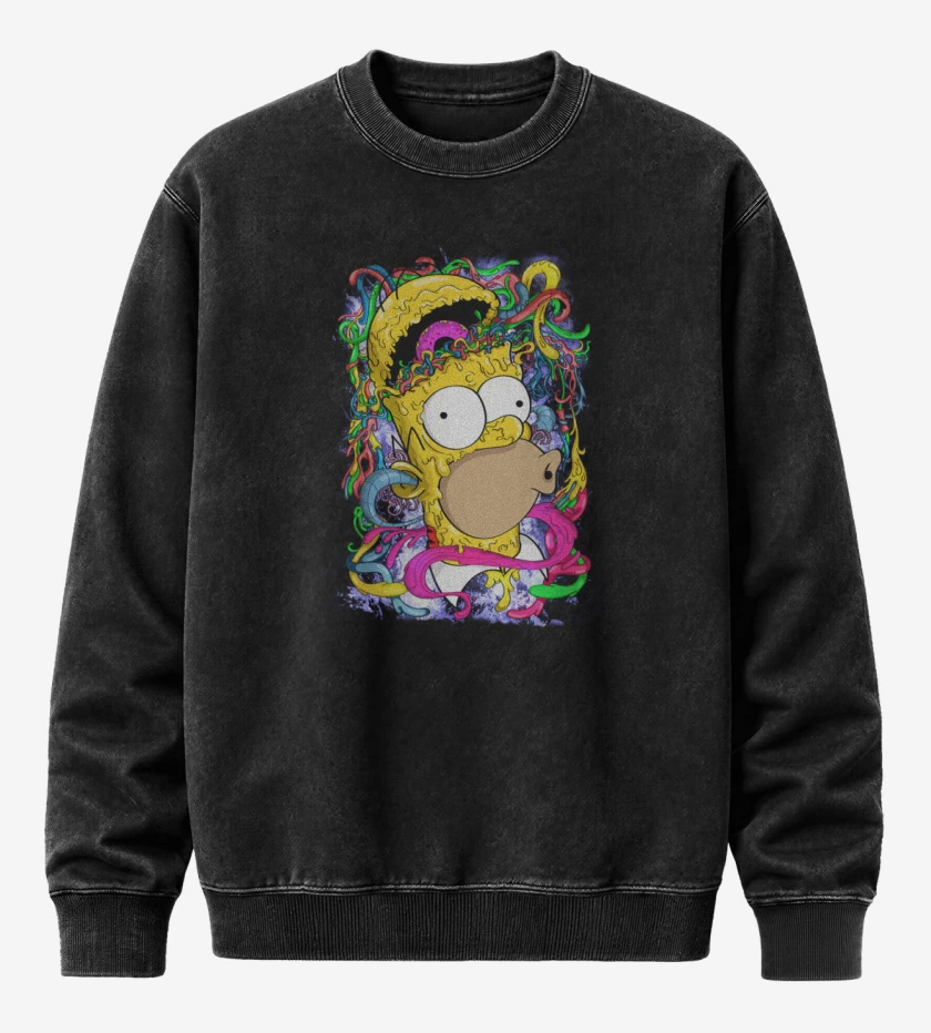 Poleron Polo Acid Wash Negro de Homerazo