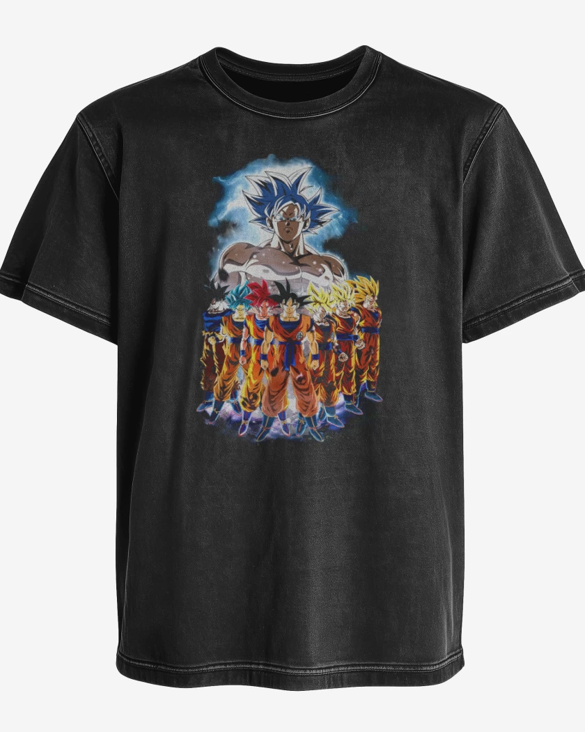 Polera desgastada Negro de Gokuses