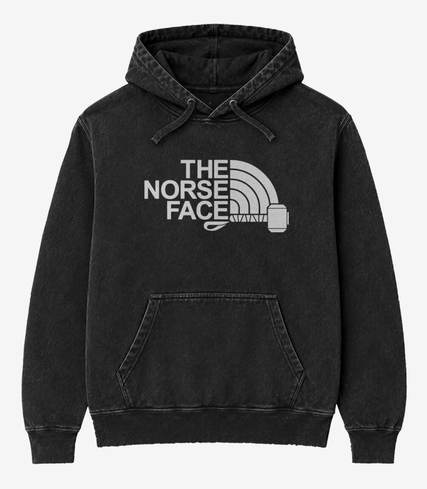Poleron Canguro Acid Wash Negro de The Norse Face