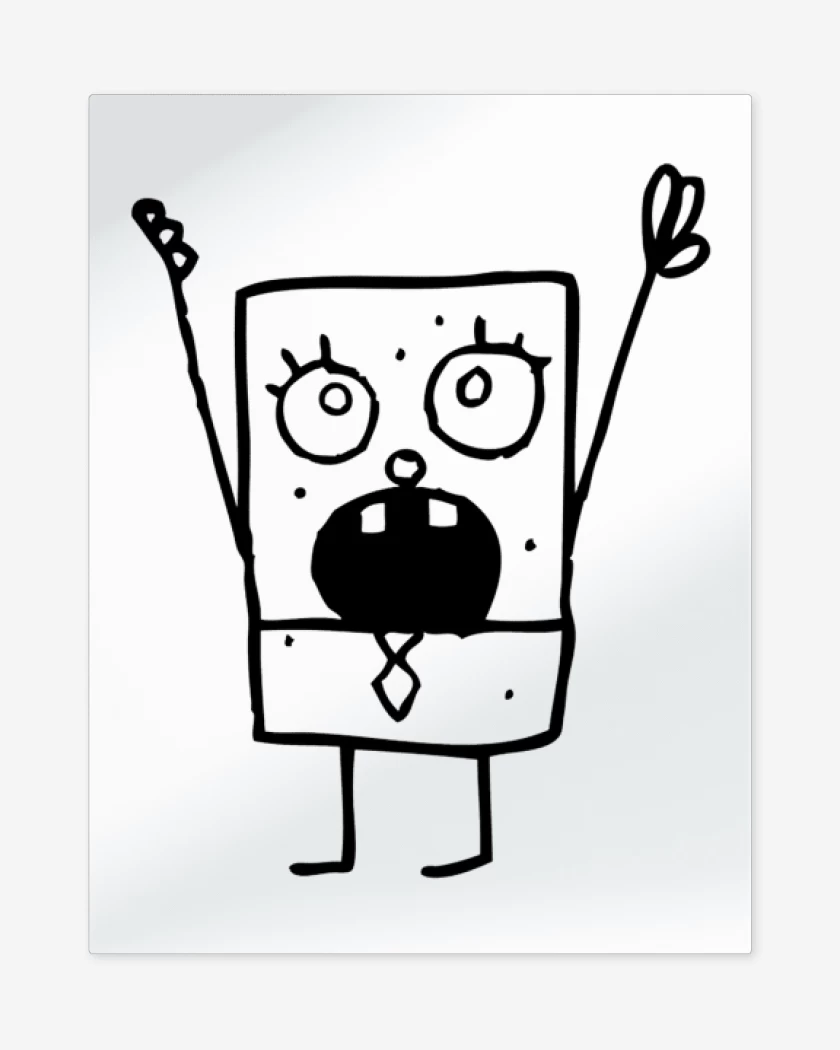 Print metalico Blanco de Bob Esponja