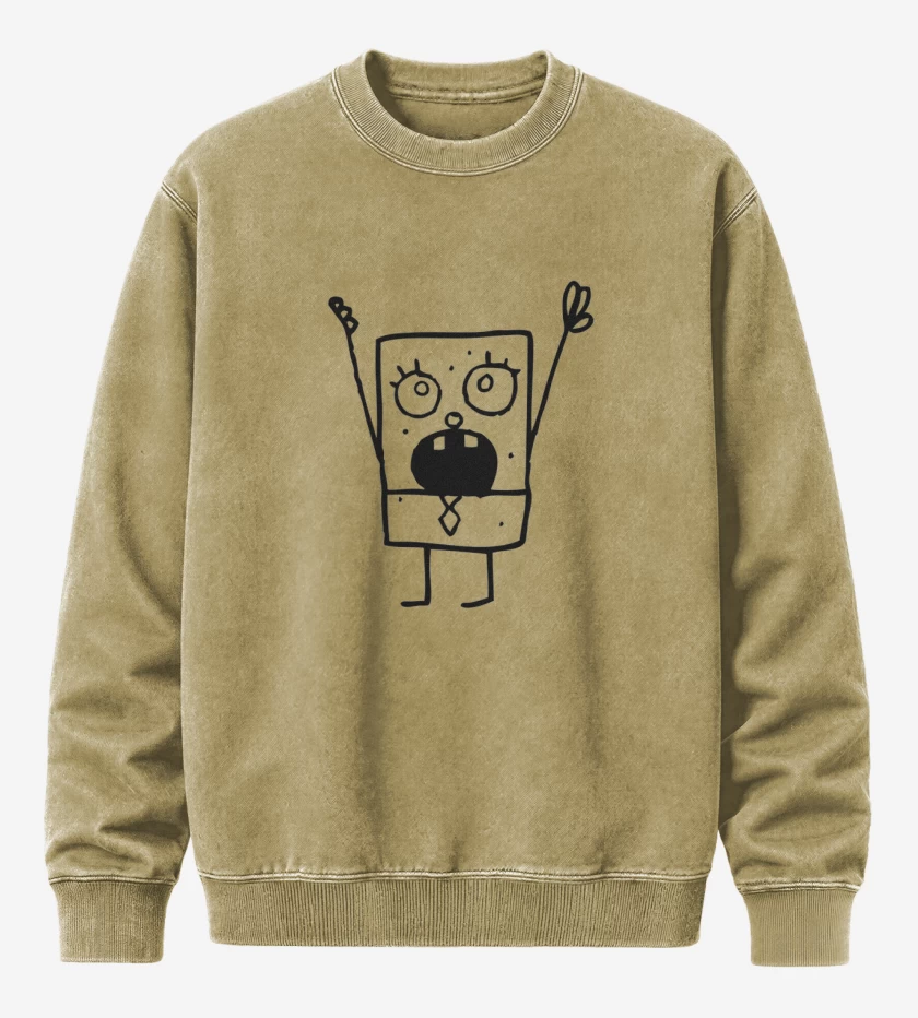 Poleron Polo Acid Wash Beige de Bob Esponja