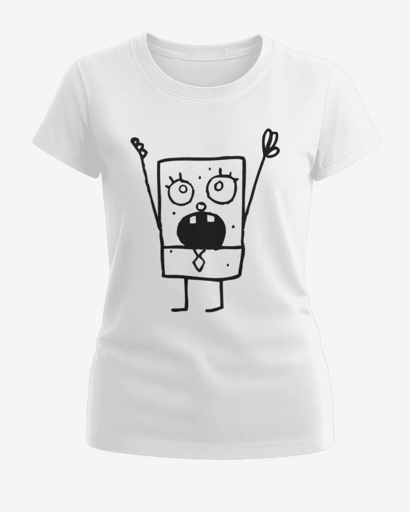 Polera de Mujer Blanco de Bob Esponja