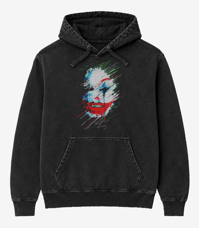 Poleron Canguro Acid Wash Negro de Joe kerr 3