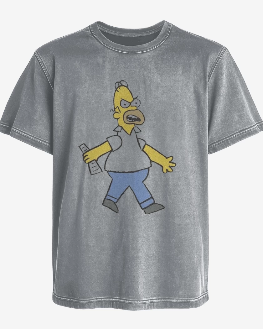 Polera desgastada Gris Melange de Papá enojado