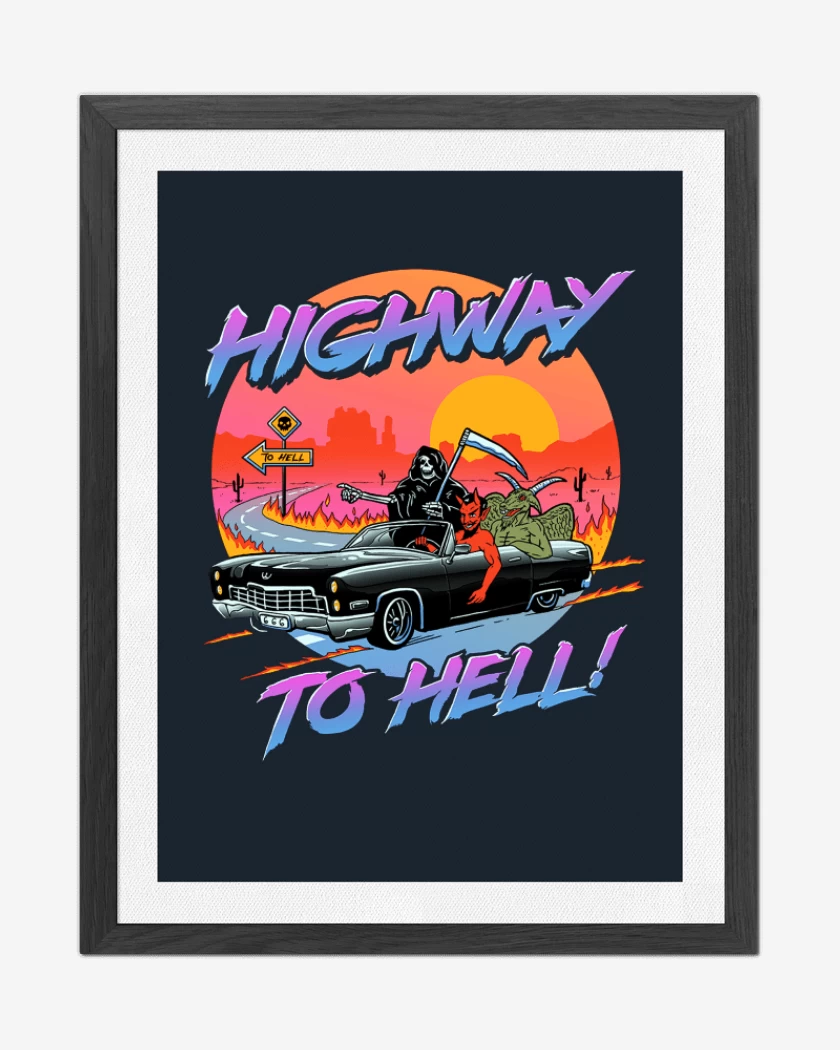Cuadro decorativo Azul Marino de Highway to hell