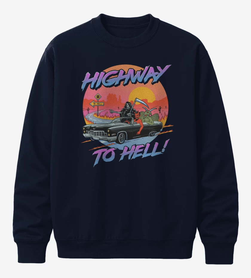Poleron polo Azul Marino de Highway to hell