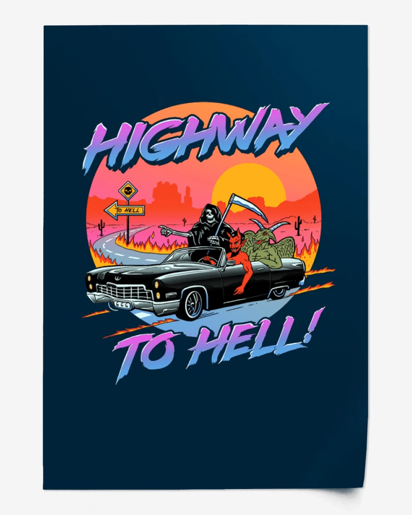 Print Azul Marino de Highway to hell