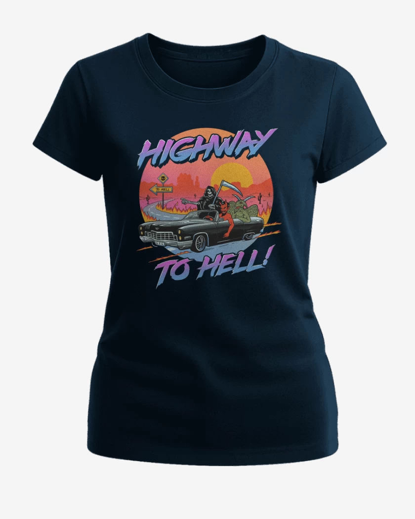 Polera de Mujer Azul Marino de Highway to hell